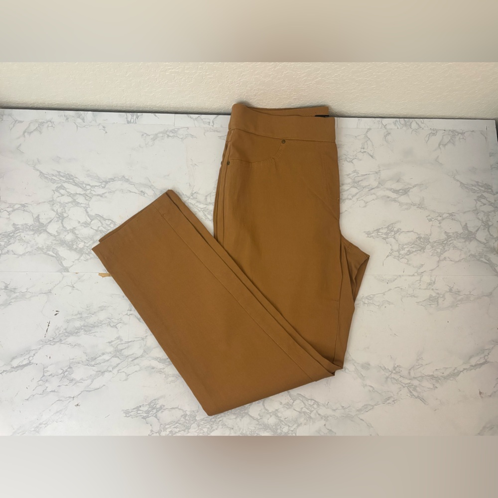 89th & Madison Light Brown Stretch Comfort Waist Pants Womens PM Petite